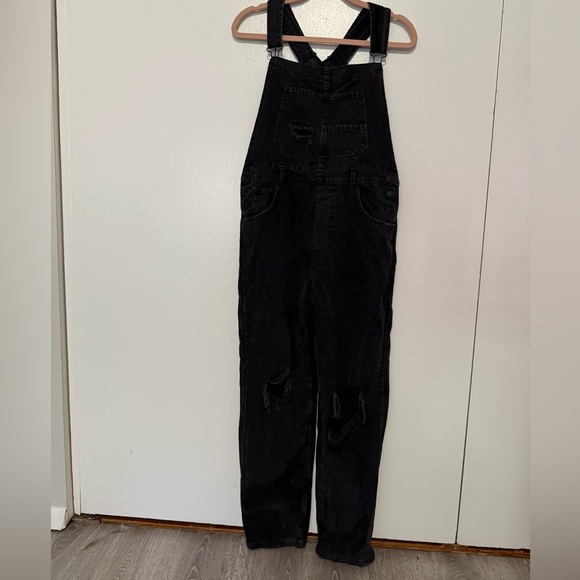 We The Free Pants - We The Free Black Denim Overalls